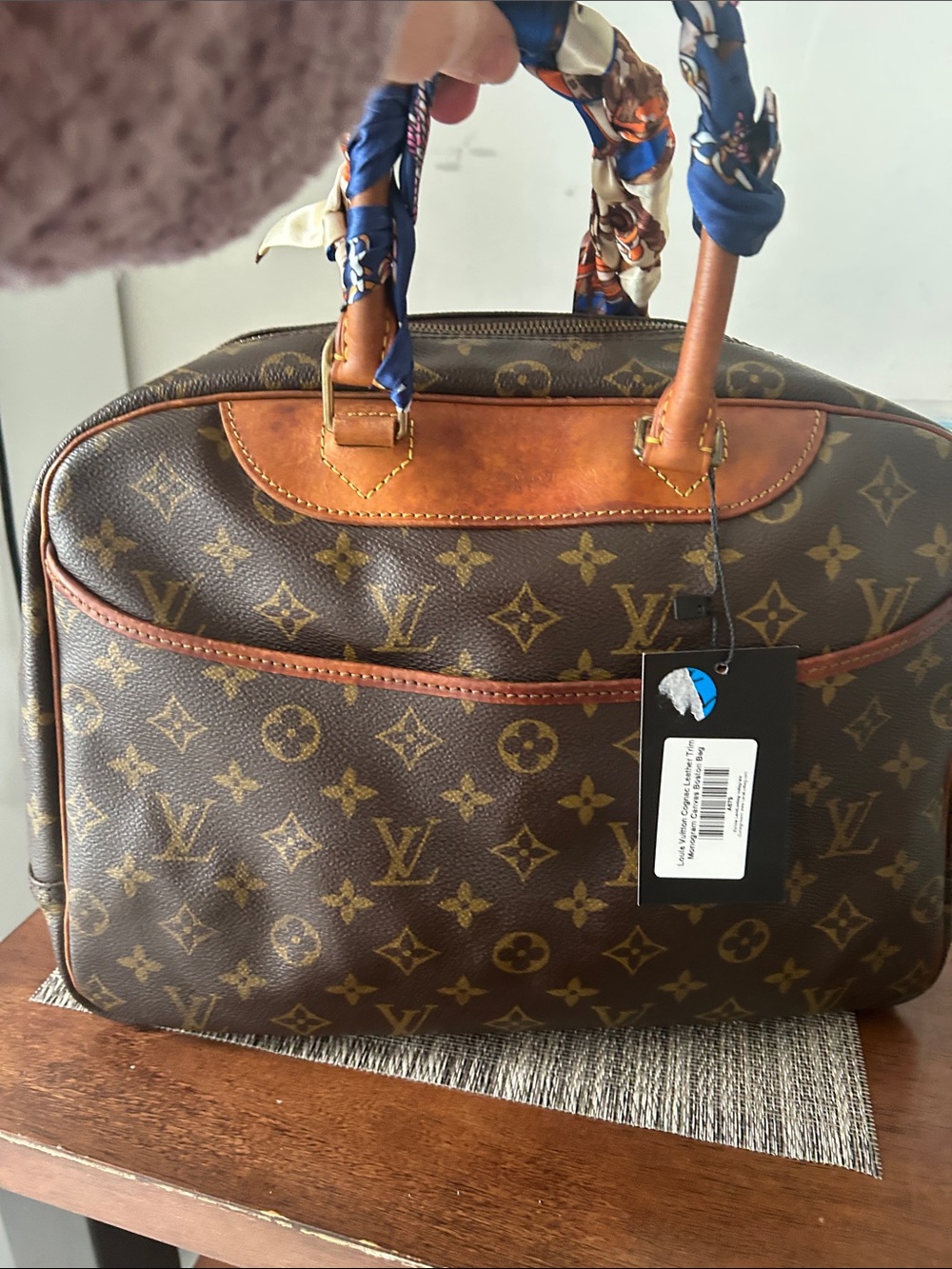 Louis Vuitton Monogram Canvas Brown Satchel with Leather Trim